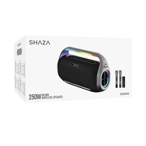 SHAZA SS4504 Bluetooth Mikrofonlu Hoparlör - 250W Ses Çıkışı Siyah